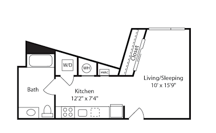 Studio, 1 bath, 440 sqft, $2,709