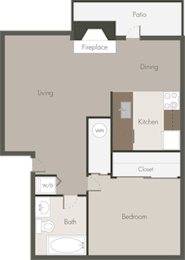 1 bed, 1 bath, 612 sqft, $1,595