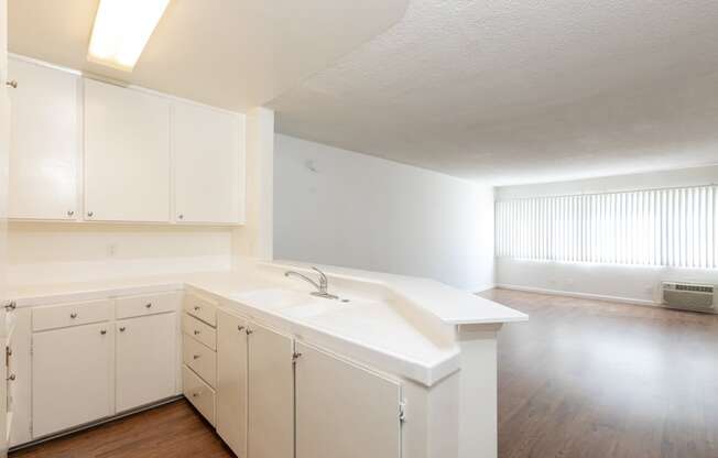 Kitchen with White Appliances and White Cabinets