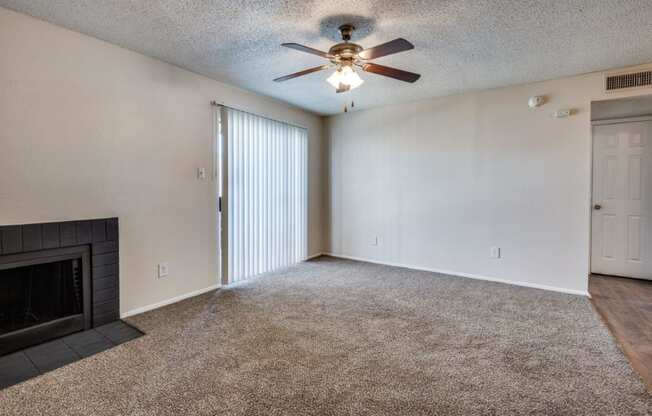 Cobble Hill Apartments in Fort Worth, Texas Living Room with Fireplace