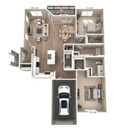 2 beds, 2 baths, 1,411 sqft, $1,842