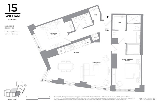 2 beds, 2 baths, 1,300 sqft, $8,900, Unit 12E