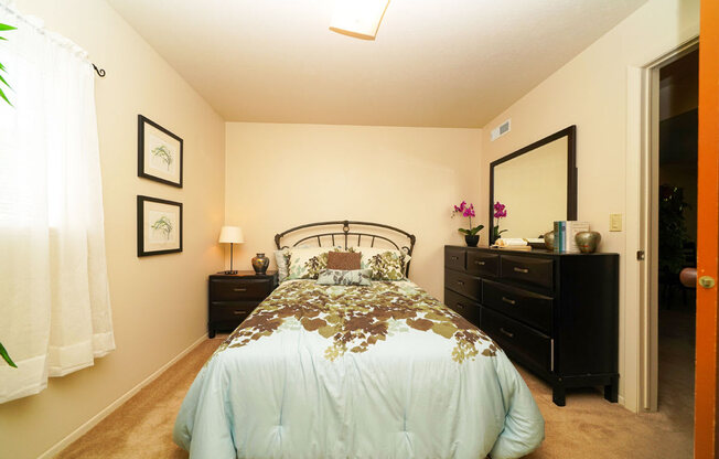 Live in cozy bedrooms at Pine Knoll Apartments, Battle Creek, Michigan