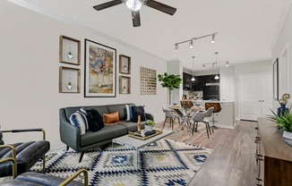 Yorktown Crossing apartments open-concept living room