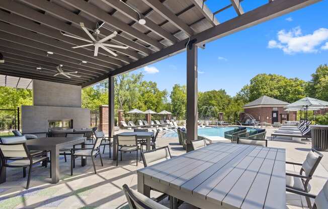 the reserve at city center amenities patio and pool area