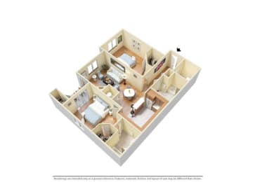 2 beds, 2 baths, 1,107 sqft, $1,879