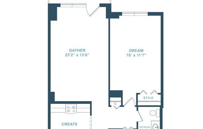 1 bed, 1 bath, 771 sqft, $3,137