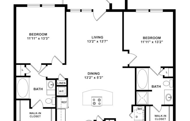 2 beds, 2 baths, 1,041 sqft, $1,529