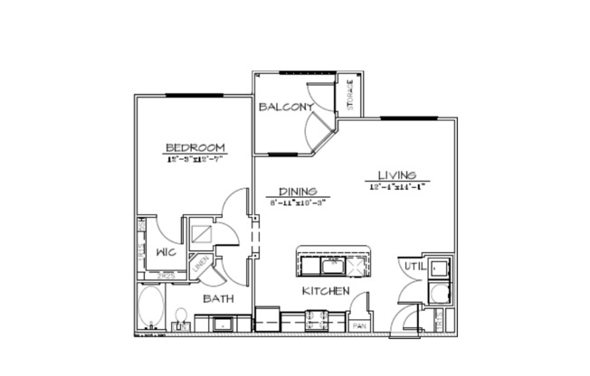 1 bed, 1 bath, 803 sqft, $1,300