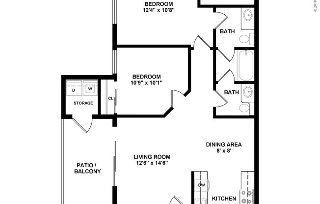 2 beds, 1.5 baths, 825 sqft, $1,429