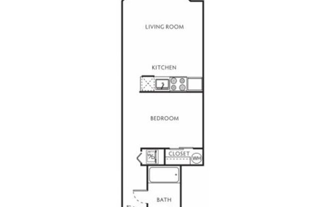 Studio, 1 bath, 515 sqft, $1,175, Unit 303