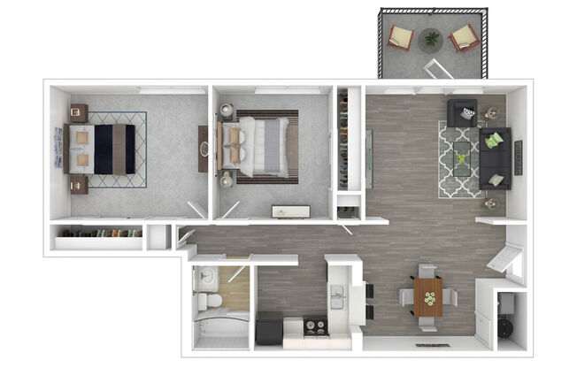 2 beds, 1 bath, 820 sqft, $1,155