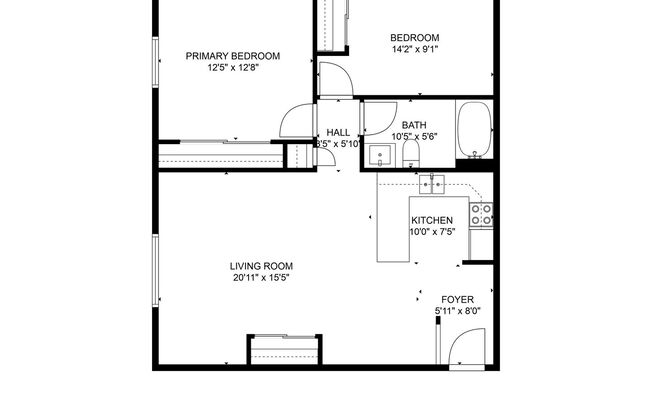 2 beds, 1 bath, 850 sqft, $1,199, Unit CC104