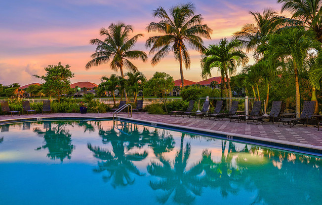 Poolside sunset  | Bay Breeze Villas