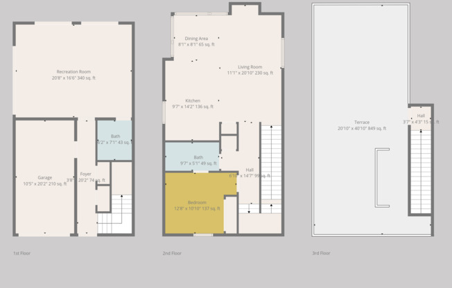 1 bed, 1.5 baths, 1,510 sqft, $2,700, Unit A110