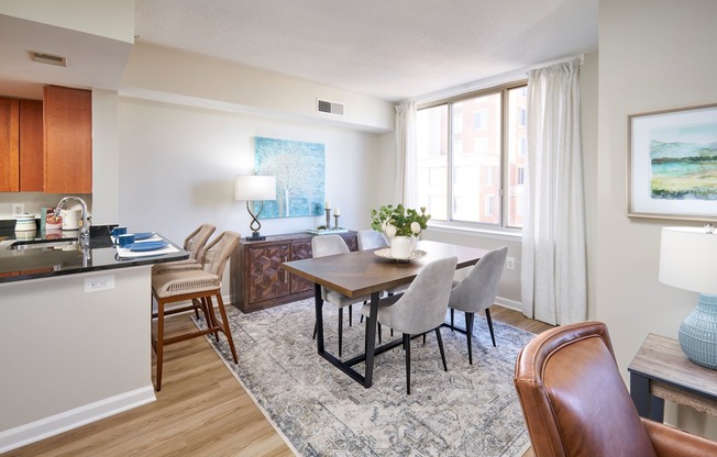 Dining Room of a Newly Renovated Apartment at Carlyle Place