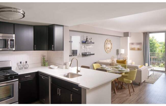 Photo of kitchen and livingroom