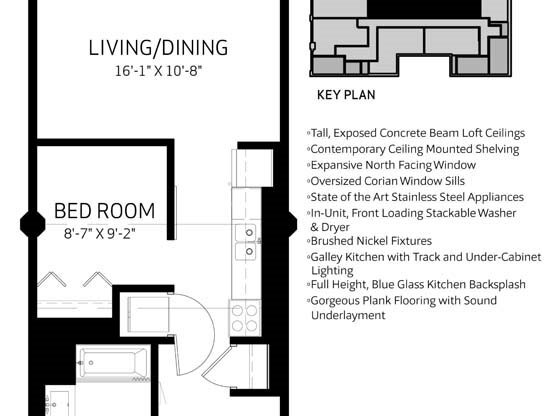 1 bed, 1 bath, 590 sqft, $1,895