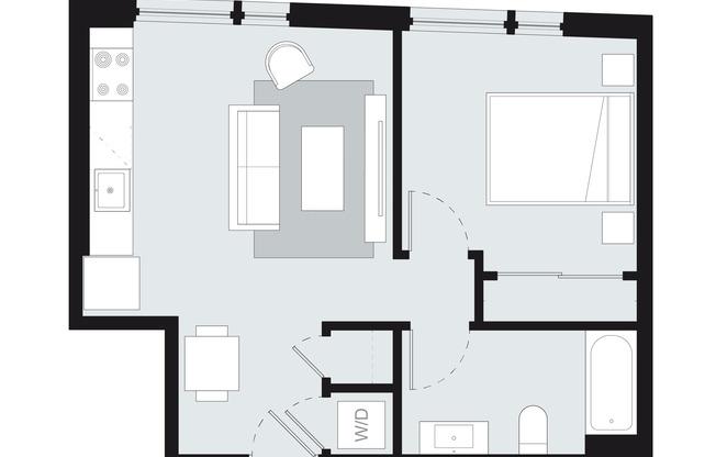 1 bed, 1 bath, 500 sqft, $1,495, Unit N-306