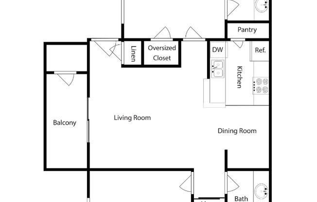 2 beds, 2 baths, 900 sqft, $1,325