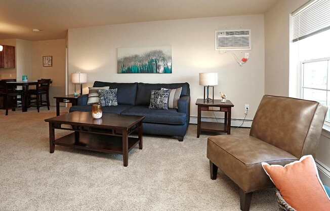 Carpeted Living Area at Cypress Court, St Cloud, MN