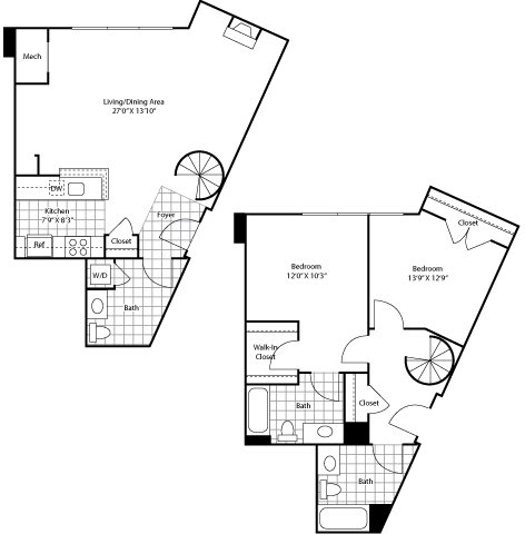 2 beds, 2 baths, 1,252 sqft, $4,168