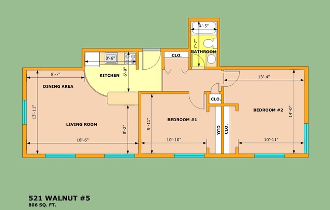 2 beds, 1 bath, 638 sqft, $2,750, Unit 05