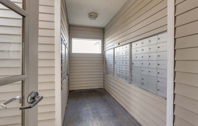 Community Mail Room at Landings at Morrison Apartments located in Gresham, OR.