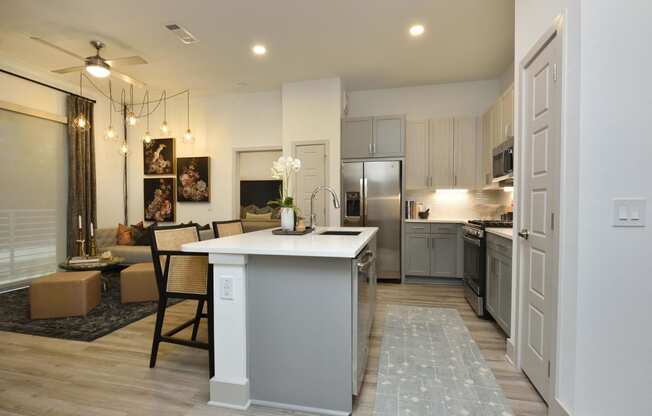 Kitchen model at The Flats at West Alabama, Texas, 77027