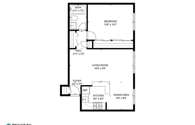 1 bed, 1 bath, 536 sqft, $1,775, Unit 530