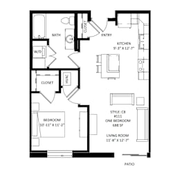 1 bed, 1 bath, 688 sqft, $1,835