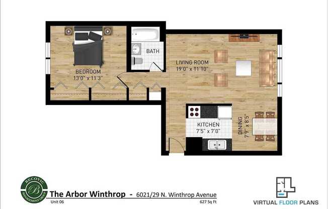 1 bed, 1 bath, 600 sqft, $1,800, Unit 306