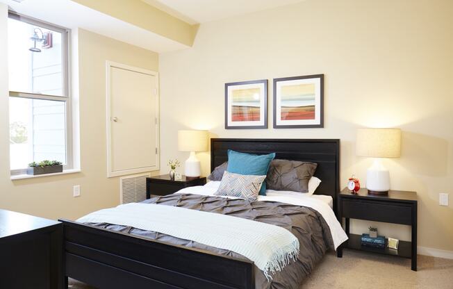 Bedroom at The Cambric Senior Apartments, St. Paul Minnesota