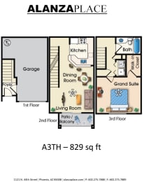 1 bed, 1 bath, 829 sqft, $1,427