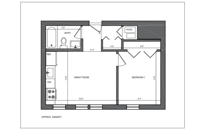 1 bed, 1 bath, $1,550, Unit 208