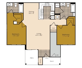 2 beds, 2 baths, 1,152 sqft, $2,538