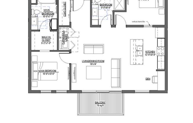 2 beds, 2 baths, 1,018 sqft, $1,900, Unit 407