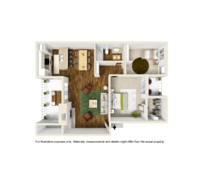 2 beds, 1 bath, 860 sqft, $1,351