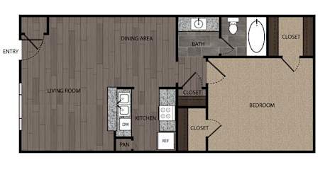 1 bed, 1 bath, 720 sqft, $925