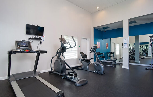 Modern Fitness Center at Parc at 5 Apartments, Downey, California