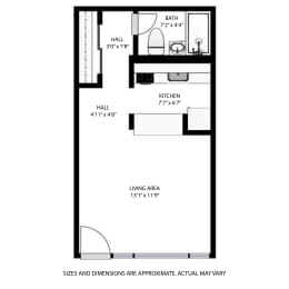 Studio, 1 bath, 319 sqft, $1,269