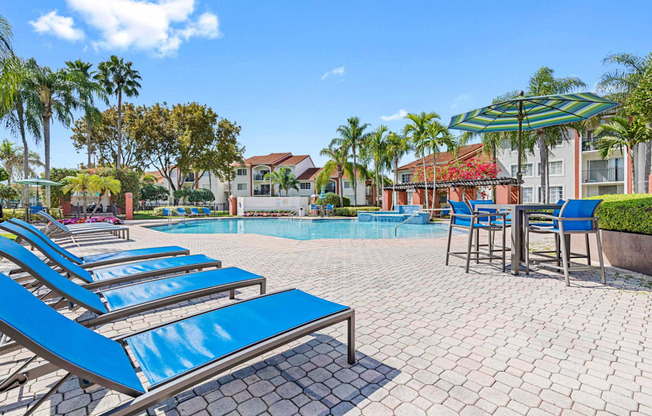 Pool area with plenty of seating