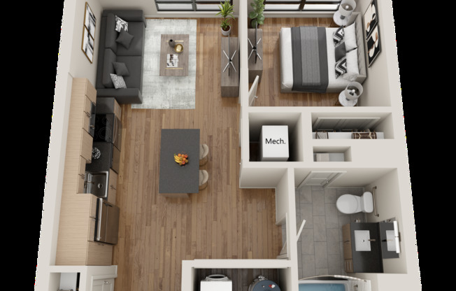 1 bed, 1 bath, 584 sqft, $1,938, Unit 408