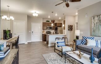 Cedar Living Room at Montgomery Place Apartments, Montgomery, IL