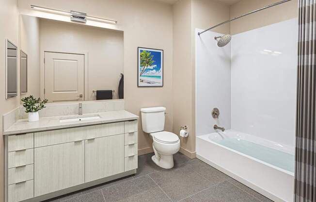 Bathroom with White Toilet