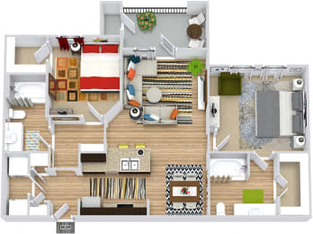 2 beds, 2 baths, 1,000 sqft, $1,899