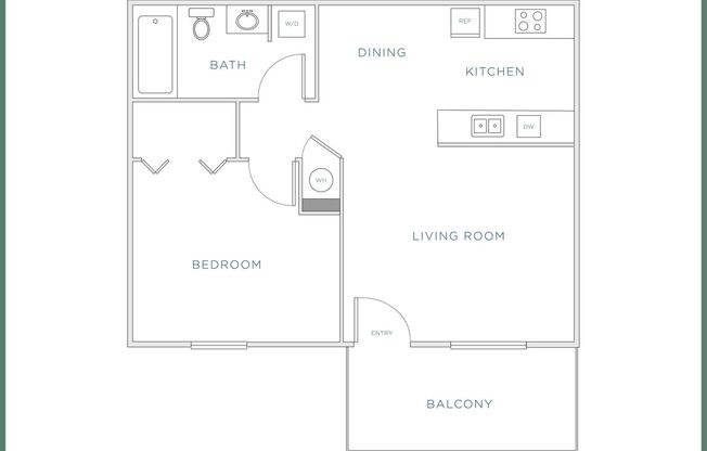 1 bed, 1 bath, 600 sqft, $927