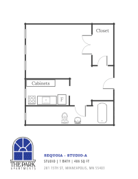 Studio, 1 bath, 486 sqft, $960