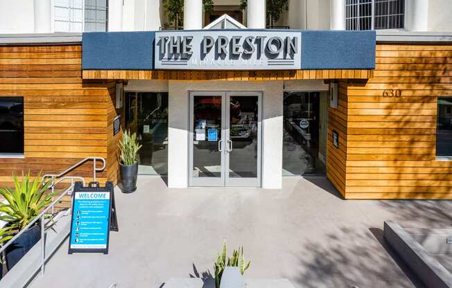 Building entrance to The Preston