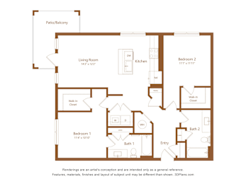 2 beds, 2 baths, 1,128 sqft, $1,658